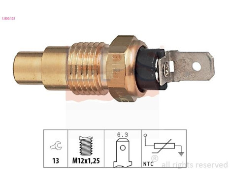 Sensor, coolant temperature Made in Italy - OE Equivalent 1.830.121 EPS Facet