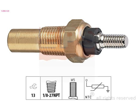 Sensor, coolant temperature Made in Italy - OE Equivalent 1.830.124 EPS Facet