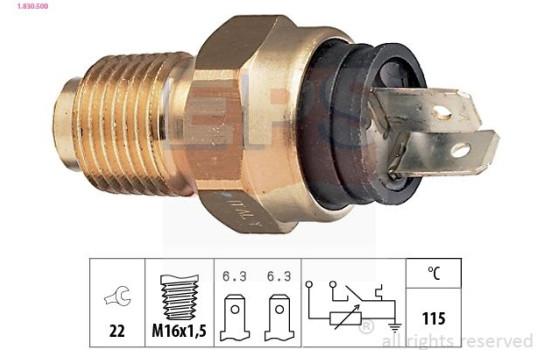 Sensor, coolant temperature Made in Italy - OE Equivalent 1.830.500 EPS Facet