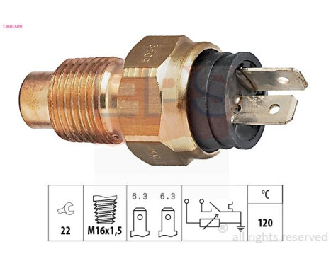 Sensor, coolant temperature Made in Italy - OE Equivalent 1.830.509 EPS Facet