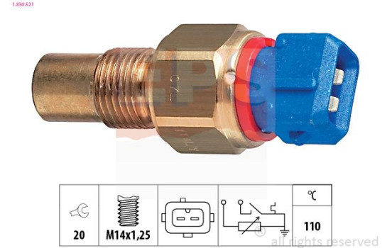 Sensor, coolant temperature Made in Italy - OE Equivalent 1.830.521 EPS Facet