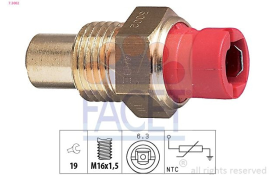 Sensor, coolant temperature Made in Italy - OE Equivalent 7.3002 Facet