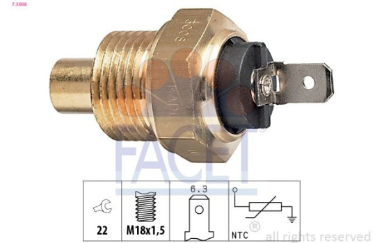 Sensor, coolant temperature Made in Italy - OE Equivalent 7.3008 Facet