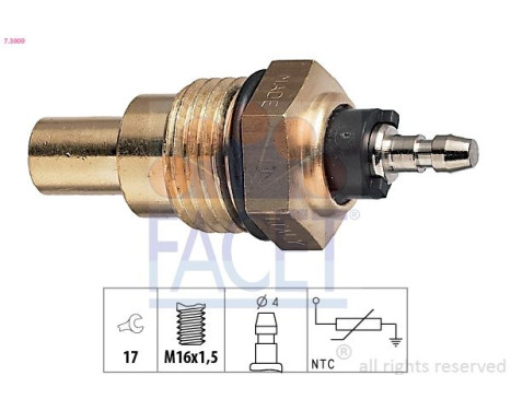 Sensor, coolant temperature Made in Italy - OE Equivalent 7.3009 Facet
