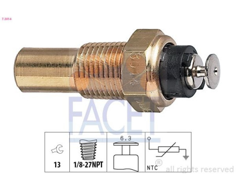 Sensor, coolant temperature Made in Italy - OE Equivalent 7.3014 Facet