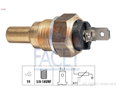 Sensor, coolant temperature Made in Italy - OE Equivalent 7.3029 Facet