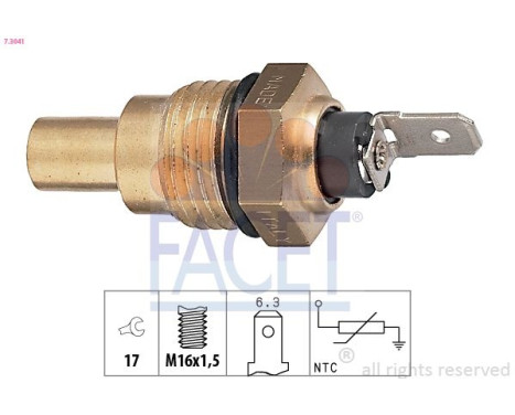 Sensor, coolant temperature Made in Italy - OE Equivalent 7.3041 Facet