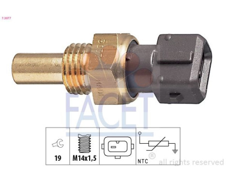 Sensor, coolant temperature Made in Italy - OE Equivalent 7.3077 Facet