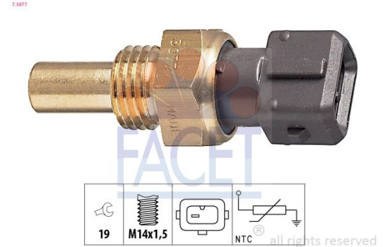 Sensor, coolant temperature Made in Italy - OE Equivalent 7.3077 Facet