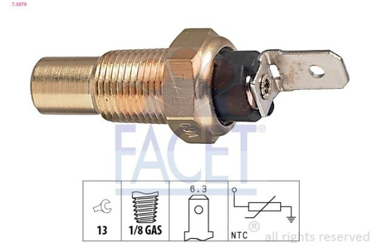 Sensor, coolant temperature Made in Italy - OE Equivalent 7.3079 Facet