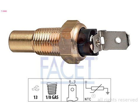 Sensor, coolant temperature Made in Italy - OE Equivalent 7.3080 Facet