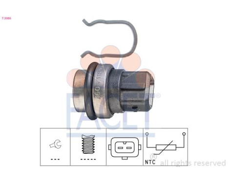 Sensor, coolant temperature Made in Italy - OE Equivalent 7.3086 Facet