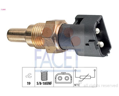 Sensor, coolant temperature Made in Italy - OE Equivalent 7.3091 Facet
