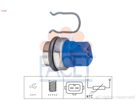 Sensor, coolant temperature Made in Italy - OE Equivalent 7.3101 Facet