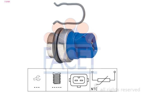 Sensor, coolant temperature Made in Italy - OE Equivalent 7.3101 Facet