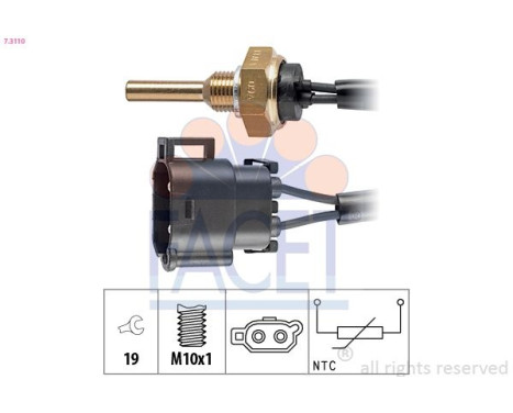 Sensor, coolant temperature Made in Italy - OE Equivalent 7.3110 Facet