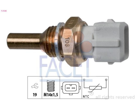 Sensor, coolant temperature Made in Italy - OE Equivalent 7.3126 Facet