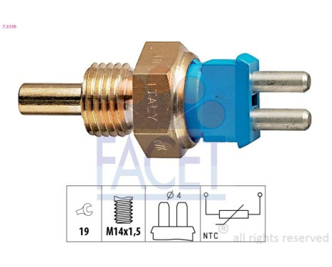 Sensor, coolant temperature Made in Italy - OE Equivalent 7.3139 Facet