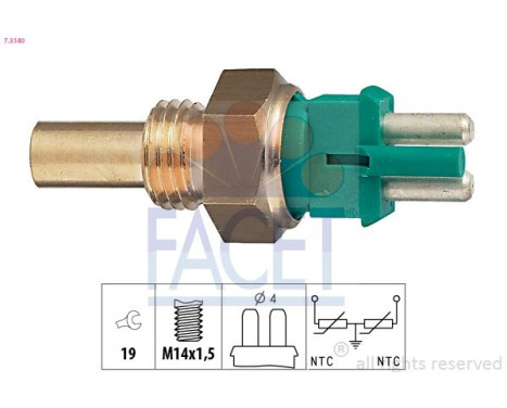 Sensor, coolant temperature Made in Italy - OE Equivalent 7.3140 Facet