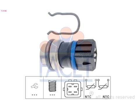Sensor, coolant temperature Made in Italy - OE Equivalent 7.3146 Facet