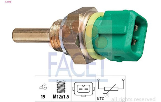 Sensor, coolant temperature Made in Italy - OE Equivalent 7.3148 Facet