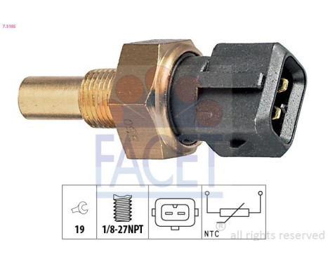 Sensor, coolant temperature Made in Italy - OE Equivalent 7.3165 Facet