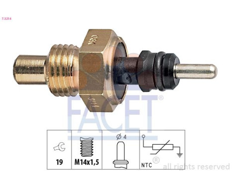 Sensor, coolant temperature Made in Italy - OE Equivalent 7.3214 Facet