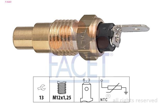 Sensor, coolant temperature Made in Italy - OE Equivalent 7.3223 Facet