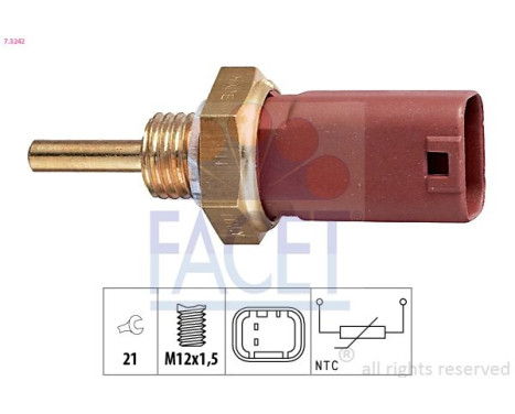 Sensor, coolant temperature Made in Italy - OE Equivalent 7.3242 Facet