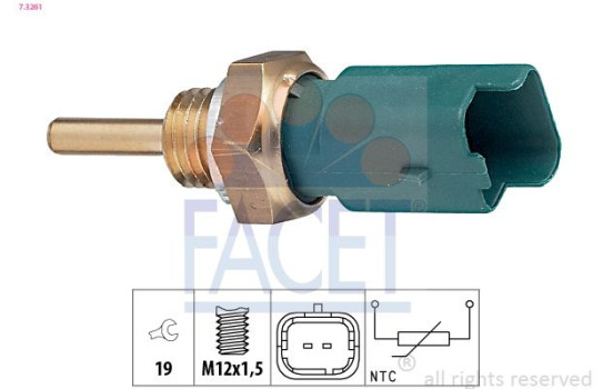 Sensor, coolant temperature Made in Italy - OE Equivalent 7.3261 Facet