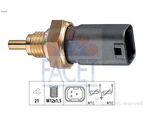 Sensor, coolant temperature Made in Italy - OE Equivalent 7.3273 Facet