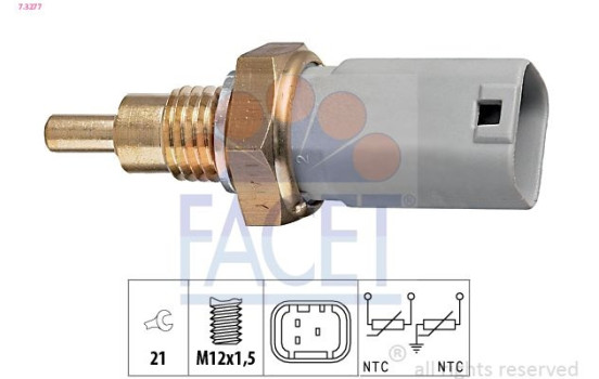 Sensor, coolant temperature Made in Italy - OE Equivalent 7.3277 Facet