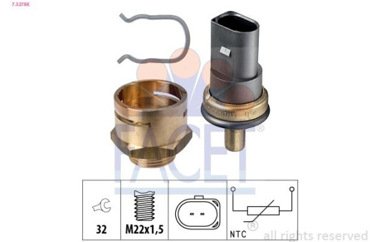 Sensor, coolant temperature Made in Italy - OE Equivalent 7.3278K Facet