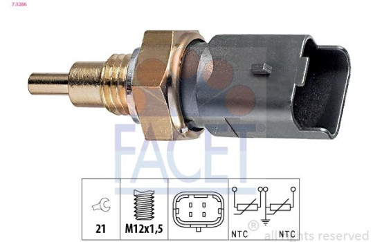 Sensor, coolant temperature Made in Italy - OE Equivalent 7.3286 Facet