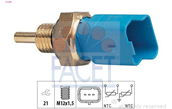 Sensor, coolant temperature Made in Italy - OE Equivalent 7.3291 Facet