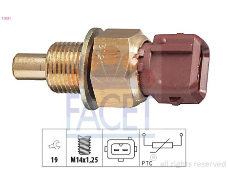 Sensor, coolant temperature Made in Italy - OE Equivalent 7.3321 Facet
