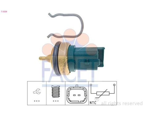 Sensor, coolant temperature Made in Italy - OE Equivalent 7.3328 Facet