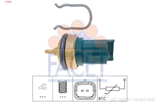 Sensor, coolant temperature Made in Italy - OE Equivalent 7.3328 Facet