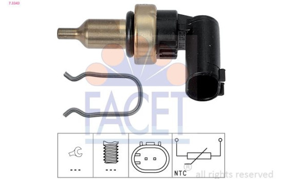 Sensor, coolant temperature Made in Italy - OE Equivalent 7.3343 Facet