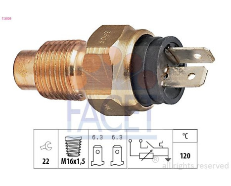 Sensor, coolant temperature Made in Italy - OE Equivalent 7.3509 Facet