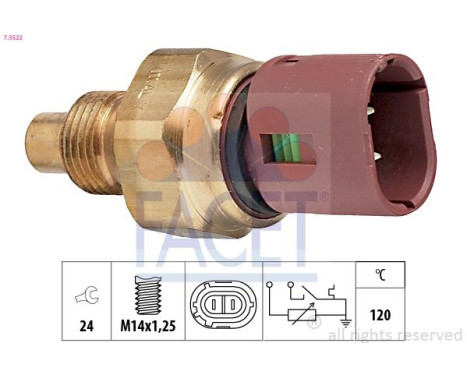 Sensor, coolant temperature Made in Italy - OE Equivalent 7.3522 Facet