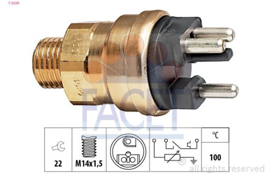 Sensor, coolant temperature Made in Italy - OE Equivalent 7.3529 Facet