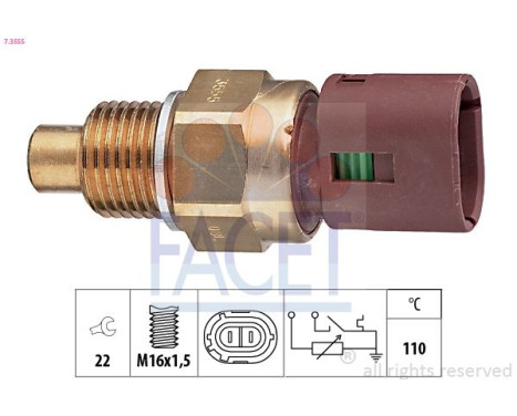 Sensor, coolant temperature Made in Italy - OE Equivalent 7.3555 Facet