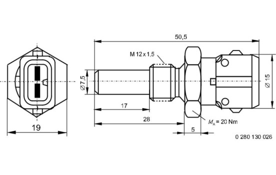 Sensor, coolant temperature TF-W Bosch, Image 7