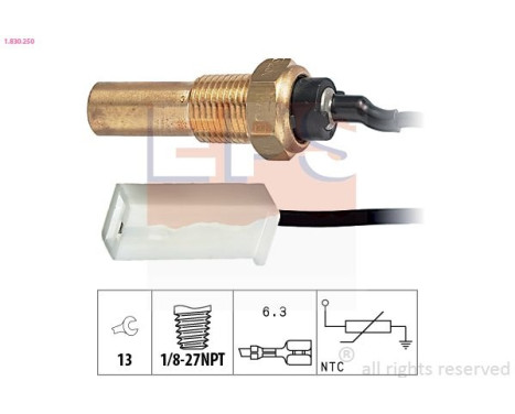 Sensor, oil temperature Made in Italy - OE Equivalent 1.830.250 EPS Facet