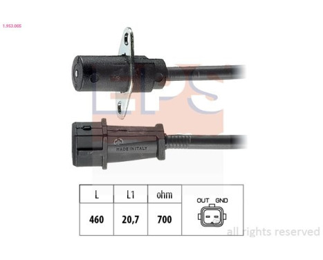 Sensor, crankshaft pulse Made in Italy - OE Equivalent 1.953.005 EPS Facet