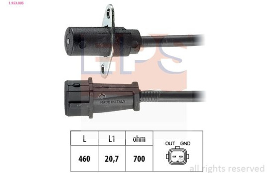 Sensor, crankshaft pulse Made in Italy - OE Equivalent 1.953.005 EPS Facet