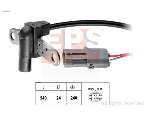 Sensor, crankshaft pulse Made in Italy - OE Equivalent 1.953.016 EPS Facet