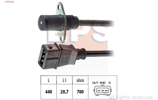 Sensor, crankshaft pulse Made in Italy - OE Equivalent 1.953.022 EPS Facet