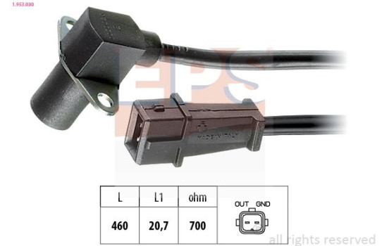 Sensor, crankshaft pulse Made in Italy - OE Equivalent 1.953.030 EPS Facet